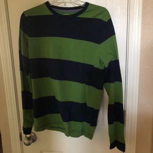Dark blue and green striped long sleeve